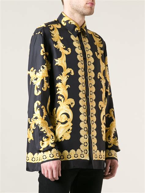 versace pattern shirt|Versace fitted shirts for men.